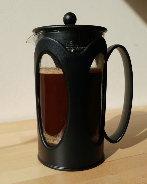 Cafetière after being pressed