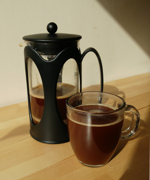 Cafetière after being poured